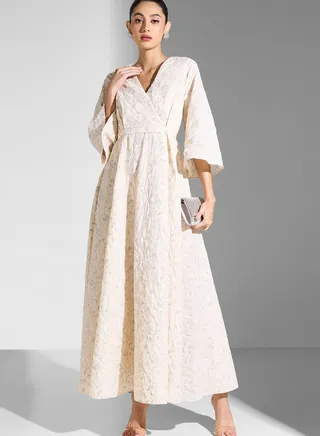 Flared Sleeve Maxi Dress