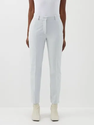 Cropped Crepe Tailored Trousers