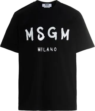 MSGM Logo Printed Crewneck T-Shirt