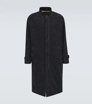 Checked wool coat