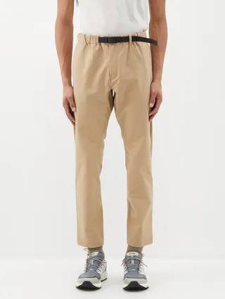 Belted Slim-leg Tapered Trousers