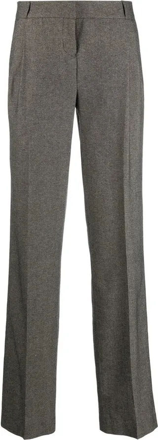 Pleated Straight-Leg Trousers