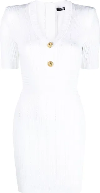 Ribbed-Knit Mini Dress
