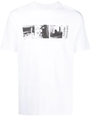 photographic-print cotton T-shirt