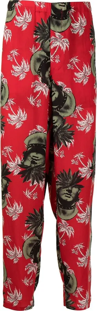Printed Straight-Leg Trousers