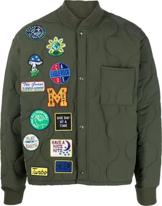 Patch-Detailed Bomber Jacket