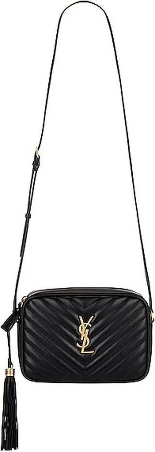 Saint Laurent Medium Lou Bag With Pocket in Black