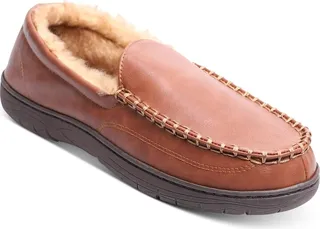 Mens Faux Suede Slip On Loafer Slippers