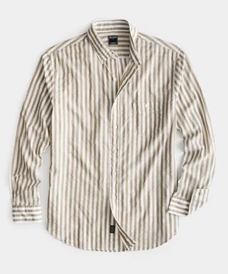 Classic Fit Summerweight Favorite Shirt in Khaki Stripe
