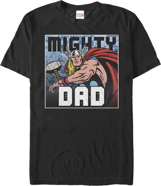 Men's Marvel Father's Day Thor Mighty Dad T-Shirt - Black - Large