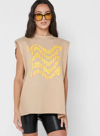 Shoulder Pad Graphic T-Shirt