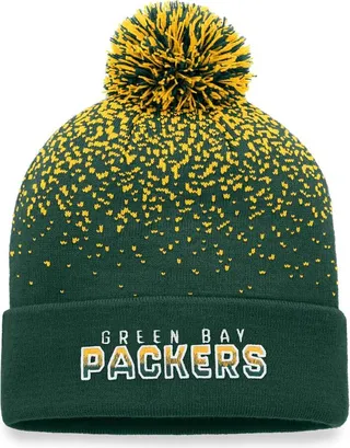 Men's Fanatics Branded Green Green Bay Packers Iconic Gradient Cuffed Knit Hat with Pom