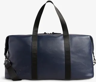 Navy Tomson Contrast Handle Recycled Faux-leather Holdall