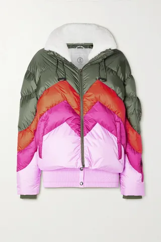 Bogner - Vanja-d Fleece-trimmed Color-block Ripstop Down Ski Jacket - Green