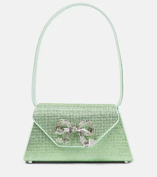 Aqua Mini embellished leather shoulder bag