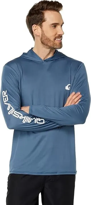 Quiksilver Omni Session Hooded Long Sleeve Surf Tee (Bering Sea) Men's Swimwear