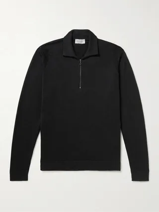 Letterford Slim-Fit Sea Island Cotton Half-Zip Sweater