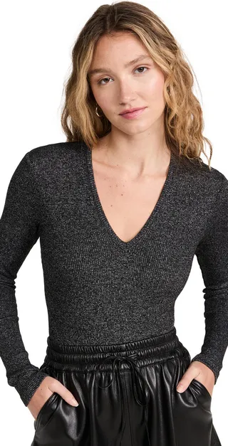 AGOLDE Tavi Bodysuit: Deep V Thong Bodysuit