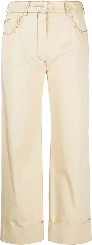 Straight-Leg Cropped Trousers