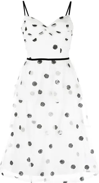 Polka-Dot Embroidered Tulle Dress