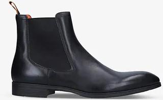 Mens Black Simon Leather Chelsea Boots