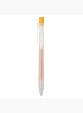 Gel Ink Knock Type Ballpoint Pen, 0.5 mm, Yellow
