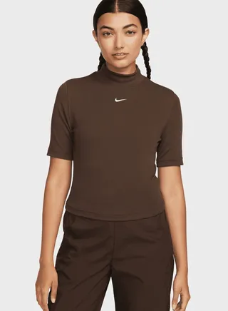 Â Essentials Rib Mock Neck Top