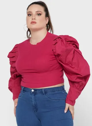 Solid Puff Sleeve Top