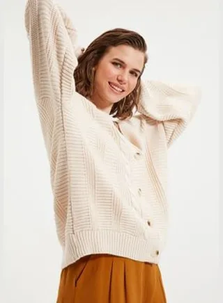 Stone Knit Detailed Knitwear Cardigan TWOAW22HI0176