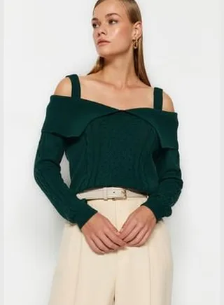 Emerald Hair Knit Sweater Sweater TWOAW24KZ00820