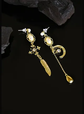 Gold Plated Designer Stone Drop Earring