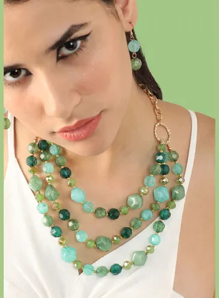 Gold Plated Party Designer Stone Necklace For Women