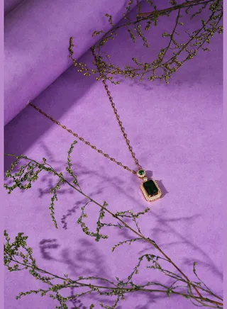 Gold Plated Designer Stone Necklace