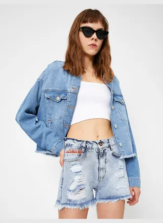 Embellished Jean Short