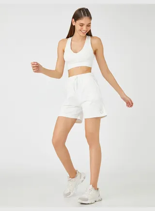 Relax Fit Drawstring Minimal Printed Sport Shorts