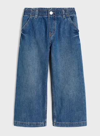 Kids Wide Leg Paper Bag Jeans
