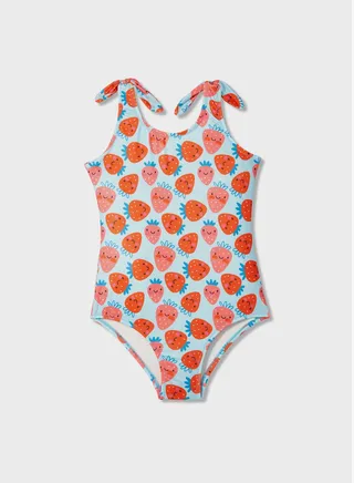Kids Strawberry Print Swimsuit