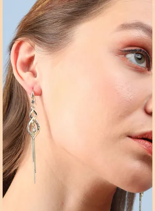 Silver Plated Designer Stone Party Drop Earring For Women