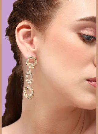 Gold Plated Party Designer Drop Earring For Women