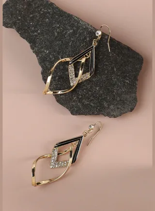 Gold Plated Designer Stone Casual Drop Earring For Women