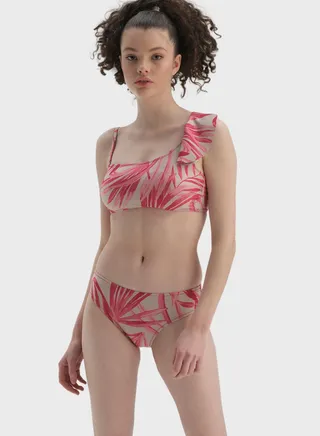 Printed High Leg Bikini Bottom
