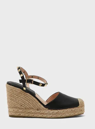 Patent Stud Detail Wedge Sandal