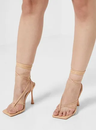 Tie Up Strappy Heeled Sandal