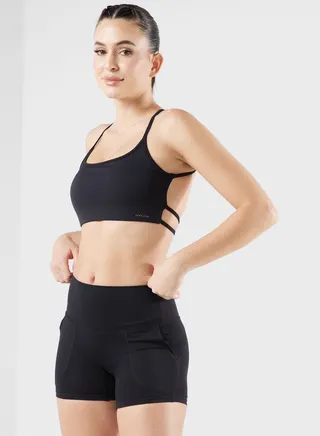Cross Striped Back Sports Bra