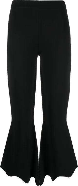 Knitted Flared Cropped Trousers