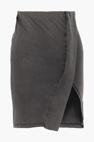 Elder wrap-effect cotton-jersey mini skirt