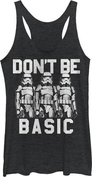 Women's Star Wars Don't Be Basic Stormtroopers Racerback Tank Top - Black Heather - Small