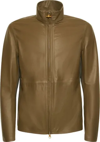 Performance leather track jacket