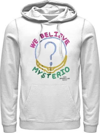 Men's Marvel Spider-Man: No Way Home We Believe Mysterio Pull Over Hoodie - White - Medium