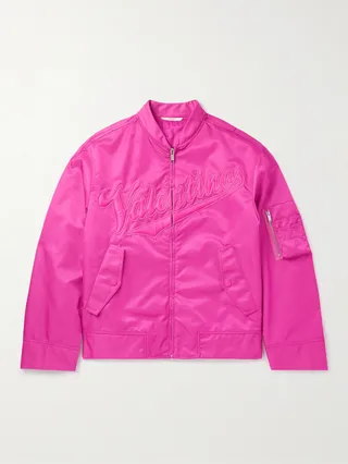 Collegiate Logo-Embroidered Shell Bomber Jacket